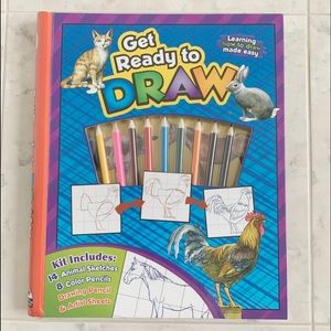 NEW Learn to Draw Animals Book w/ Colored Pencils